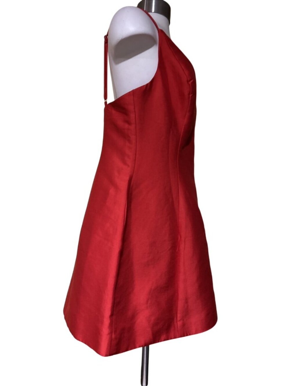 Showpo Sheeran Large Mini Dress Red Plunge A-Line Size AU 16 US 12 NWT - Picture 9 of 11